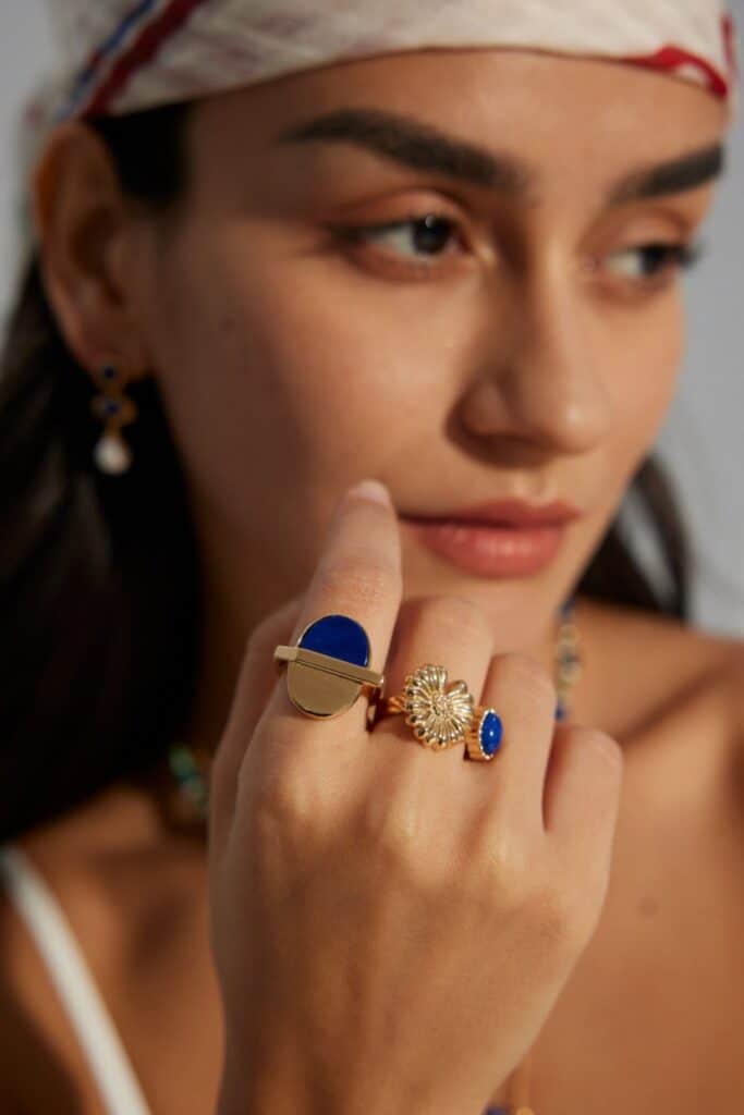 daisy design 952 sterling silver vintage lapis lazuli ring